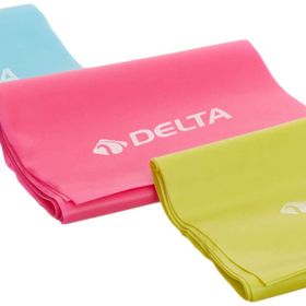 Delta 3 'lü Yeşil - Fuşya - Turkuaz 150x15 cm Pilates Bandı Egzersiz Direnç Lastiği