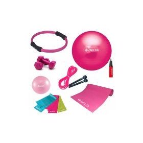 Delta 4 mm 55x20 cm Minderli PFS Fuşya Full Pilates Seti
