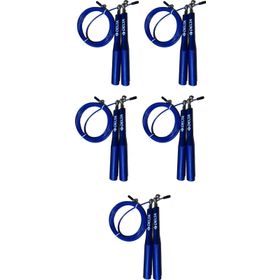 Delta 5 Adet Pro Crossfit Speed Jump Rope Mavi Alüminyum Sap Çelik Telli Hızlı Atlama İpi