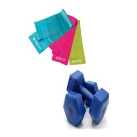 Delta Delta 2 Kg x 2 Adet Plastik Dambıl 3'lü Pilates Bandı Mavi BNT-DMBLM-03