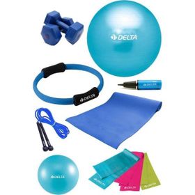 Delta Delta PTS 75 cm Pilates Topu Çemberi 4 mm Minder 2 kg Dambıl Seti STQ-2D-PTS35