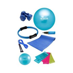 Delta Delta PTS 75 cm Pilates Topu Çemberi 4 mm Minder 2 kg Dambıl Seti STQ-2D-PTS35