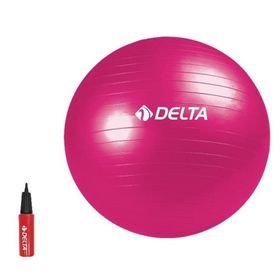 Delta Fuşya 65 cm Deluxe Pilates Topu ve Çift Yönlü Pompa Seti