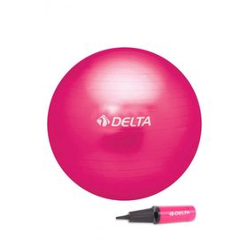 Delta Fuşya 65 cm Deluxe Pilates Topu ve Çift Yönlü Pompa Seti