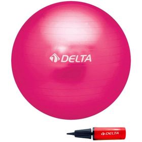 Delta Fuşya 65 cm Deluxe Pilates Topu ve Çift Yönlü Pompa Seti