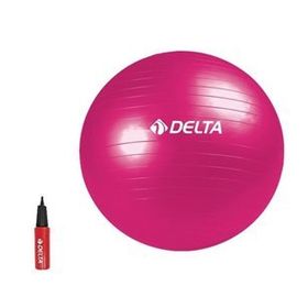 Delta Fuşya Deluxe Pilates Topu 55 cm ve Çift Yönlü Pompa Seti