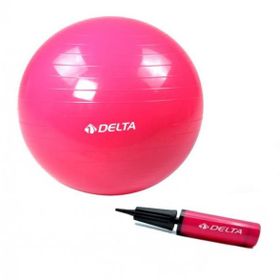 Delta Fuşya Deluxe Pilates Topu 55 cm ve Çift Yönlü Pompa Seti