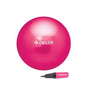 Delta Fuşya Deluxe Pilates Topu 55 cm ve Çift Yönlü Pompa Seti