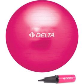 Delta Fuşya Deluxe Pilates Topu 55 cm ve Çift Yönlü Pompa Seti