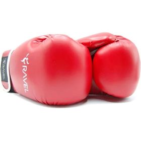 Delta Kırmızı Ravel Fighter Deluxe PU Eldiveni ve Boks El Bandajı Seti