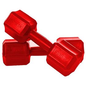 Delta Köşeli Plastik Kırmızı 2x2 kg Dambıl Ağırlık Seti