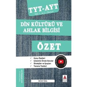 Delta Kültür Yayınevi TYT AYT Din Kültürü ve Ahlak Bilgisi Özet YKS 1. ve 2. Oturum
