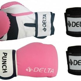 Delta Punch Dura Pembe Strong Boks Eldiveni + Boks El Bandajı Seti