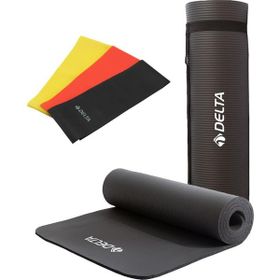Delta Siyah Konfor Zemin 15 mm Taşıma Askılı Pilates Minderi