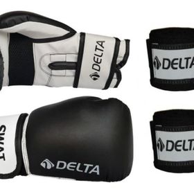 Delta Swat Dura-Strong Siyah Boks Eldiveni + 12 Boks El Bandajı Seti