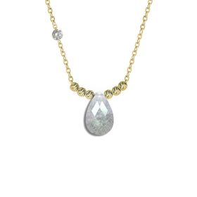 Demas Gold Pırlanta Dorikalı Beyaz Quartz Renkli Damla Taşlı 14 Ayar Altın Kolye