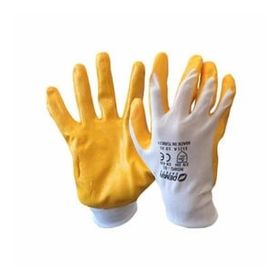 Demir Safety D007 Sarı-Beyaz Nitril Eldiven