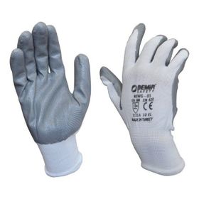 Demir Safety Nitril Gri Beyaz Eldiven