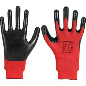 Demir Safety Nitril Kırmızı Siyah Eldiven