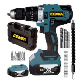 Demka Power Tools 58 V 8 A Darbeli Professional 24 Parça Setli Şarjlı Vidalama Matkap