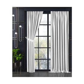 Demor Home Gri Renk Yarı Mat Blackout Ekstrafor Büzgülü Tek Kanat 150x250 cm Fon Perde