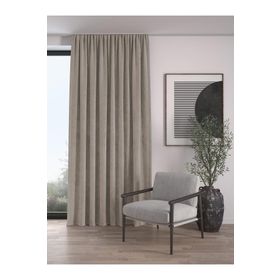 Demor Home Kadife Dokulu Ekstrafor Büzgülü Açık Gri Tek Kanat 100x260 cm Fon Perde
