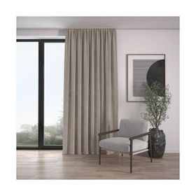 Demor Home Kadife Dokulu Ekstrafor Büzgülü Açık Gri Tek Kanat 100x260 cm Fon Perde