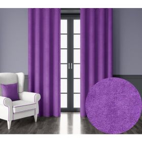 Demor Home Kadife Dokulu Ekstrafor Büzgülü Ametist Rengi Tek Kanat 300x250 cm Fon Perde