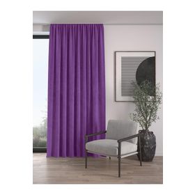 Demor Home Kadife Dokulu Ekstrafor Büzgülü Ametist Rengi Tek Kanat 300x270 cm Fon Perde