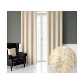 Demor Home Kadife Dokulu Ekstrafor Büzgülü Ay Taşı Beji Tek Kanat 250x270 cm Fon Perde