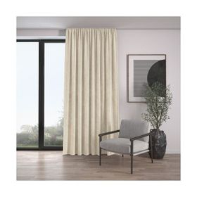 Demor Home Kadife Dokulu Ekstrafor Büzgülü Ay Taşı Beji Tek Kanat 250x270 cm Fon Perde