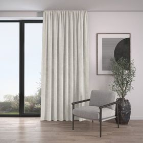 Demor Home Kadife Dokulu Ekstrafor Büzgülü Badem Ezmesi Rengi Tek Kanat 150x260 cm Fon Perde