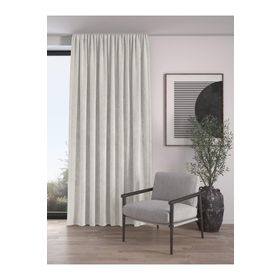 Demor Home Kadife Dokulu Ekstrafor Büzgülü Badem Ezmesi Rengi Tek Kanat 250x260 cm Fon Perde