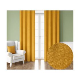 Demor Home Kadife Dokulu Ekstrafor Büzgülü Bal Peteği Sarısı Tek Kanat 250x250 cm Fon Perde