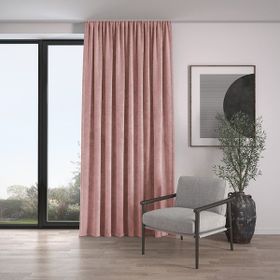 Demor Home Kadife Dokulu Ekstrafor Büzgülü Bebek Pembesi Tek Kanat 100x260 cm Fon Perde