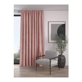 Demor Home Kadife Dokulu Ekstrafor Büzgülü Bebek Pembesi Tek Kanat 300x250 cm Fon Perde