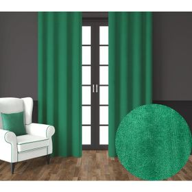 Demor Home Kadife Dokulu Ekstrafor Büzgülü Çam Yeşili Tek Kanat 100x260 cm Fon Perde