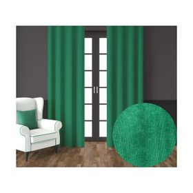 Demor Home Kadife Dokulu Ekstrafor Büzgülü Çam Yeşili Tek Kanat 100x260 cm Fon Perde