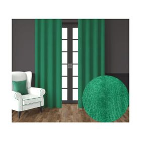 Demor Home Kadife Dokulu Ekstrafor Büzgülü Çam Yeşili Tek Kanat 200x270 cm Fon Perde
