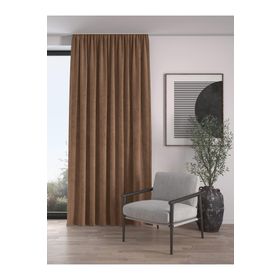 Demor Home Kadife Dokulu Ekstrafor Büzgülü Çikolata Kahvesi Tek Kanat 150x270 cm Fon Perde
