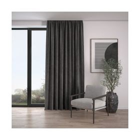Demor Home Kadife Dokulu Ekstrafor Büzgülü Duman Grisi Tek Kanat 200x250 cm Fon Perde