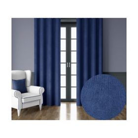 Demor Home Kadife Dokulu Ekstrafor Büzgülü Gece Mavisi Tek Kanat 300x260 cm Fon Perde
