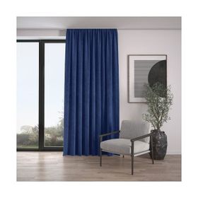 Demor Home Kadife Dokulu Ekstrafor Büzgülü Gece Mavisi Tek Kanat 300x260 cm Fon Perde
