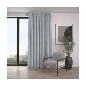 Demor Home Kadife Dokulu Ekstrafor Büzgülü Gümüş Grisi Tek Kanat 100x260 cm Fon Perde