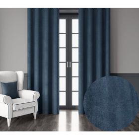 Demor Home Kadife Dokulu Ekstrafor Büzgülü Güvercin Mavisi Tek Kanat 150x250 cm Fon Perde