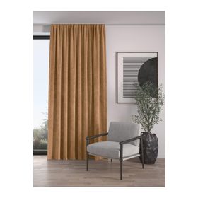 Demor Home Kadife Dokulu Ekstrafor Büzgülü Kaju Rengi Tek Kanat 200x250 cm Fon Perde