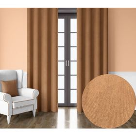 Demor Home Kadife Dokulu Ekstrafor Büzgülü Kaju Rengi Tek Kanat 300x250 cm Fon Perde
