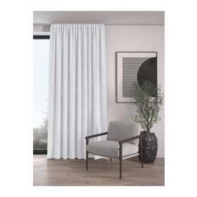 Demor Home Kadife Dokulu Ekstrafor Büzgülü Kar Beyazı Tek Kanat 100x250 cm Fon Perde