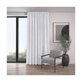 Demor Home Kadife Dokulu Ekstrafor Büzgülü Kar Beyazı Tek Kanat 150x260 cm Fon Perde