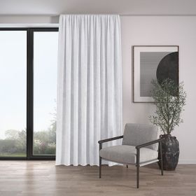 Demor Home Kadife Dokulu Ekstrafor Büzgülü Kar Beyazı Tek Kanat 200x250 cm Fon Perde